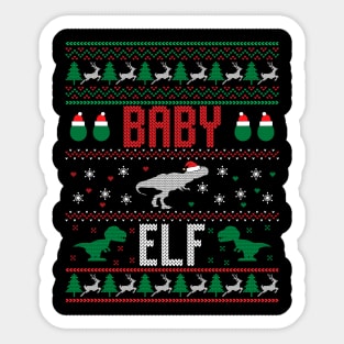 Baby Elf Funny Ugly Christmas Sweater Sticker